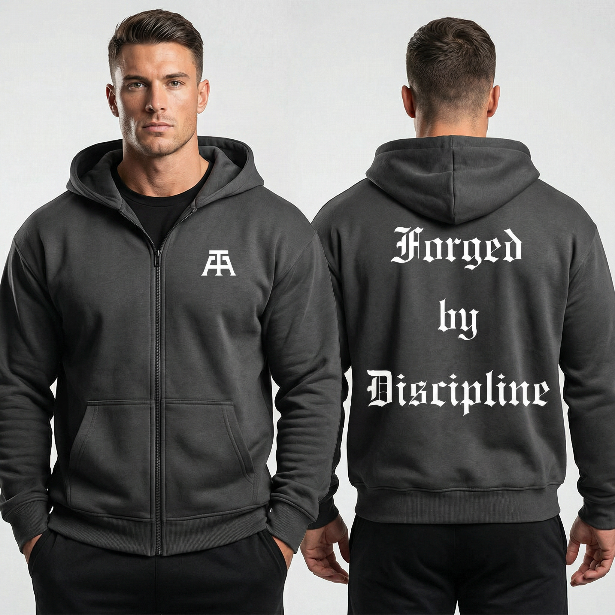 Herren Oversize Zipper Hoodie