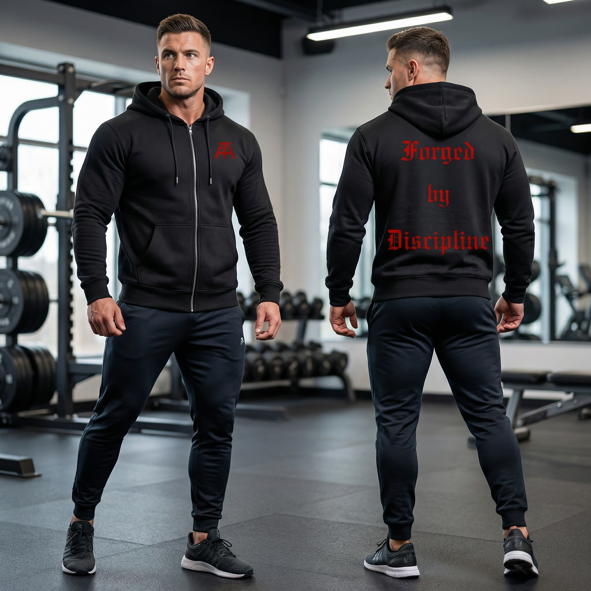 Herren Oversize Zipper Hoodie